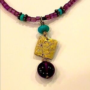 Sterling silver charm semi precious stone beads